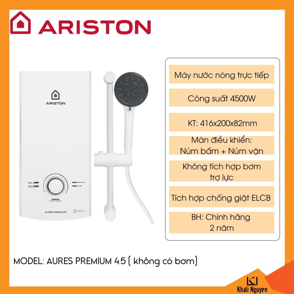 Máy nước nóng trực tiếp Ariston AURES PREMIUM 4.5