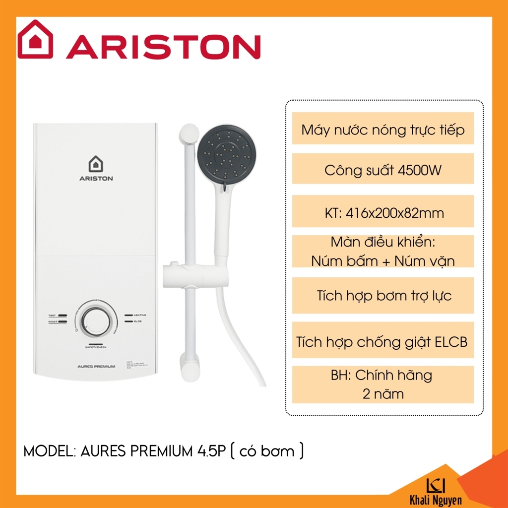 Máy nước nóng trực tiếp Ariston AURES PREMIUM 4.5P
