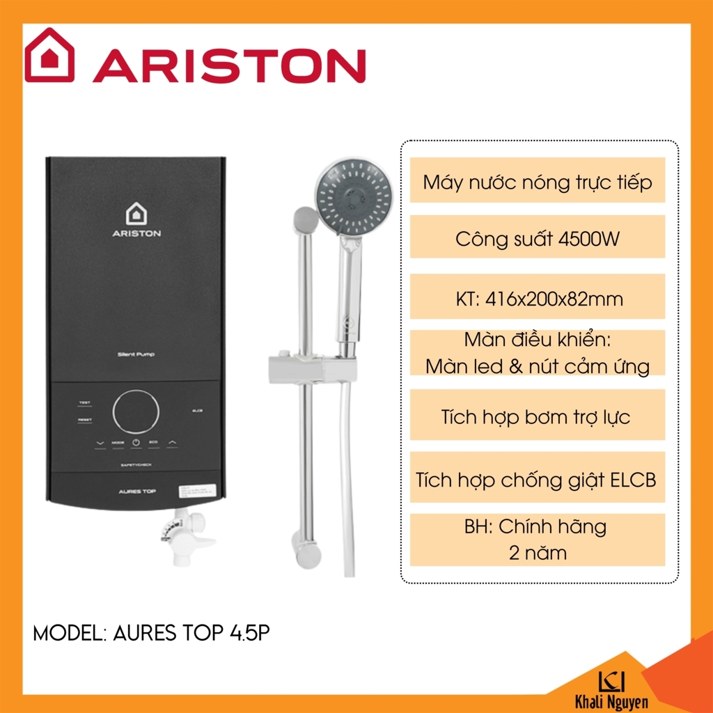 Máy nước nóng trực tiếp Ariston AURES TOP 4.5P