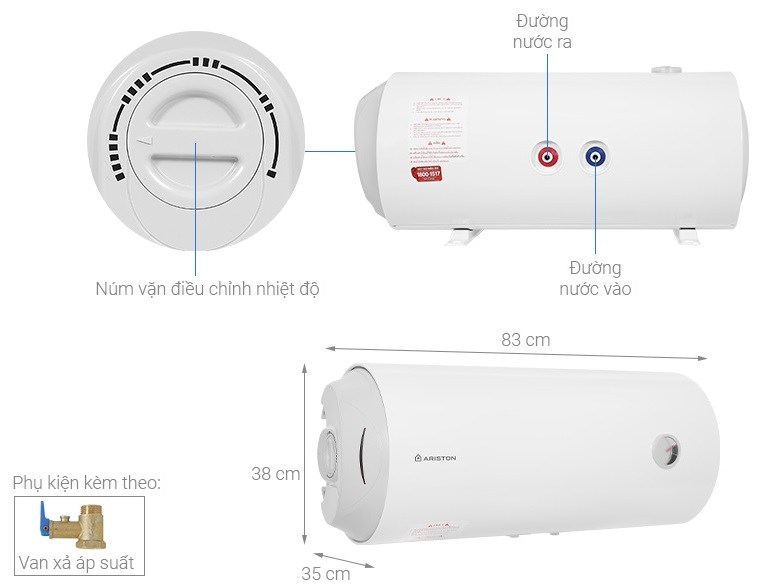 Chi tiết bình nóng lạnh Ariston PRO R 50 SH