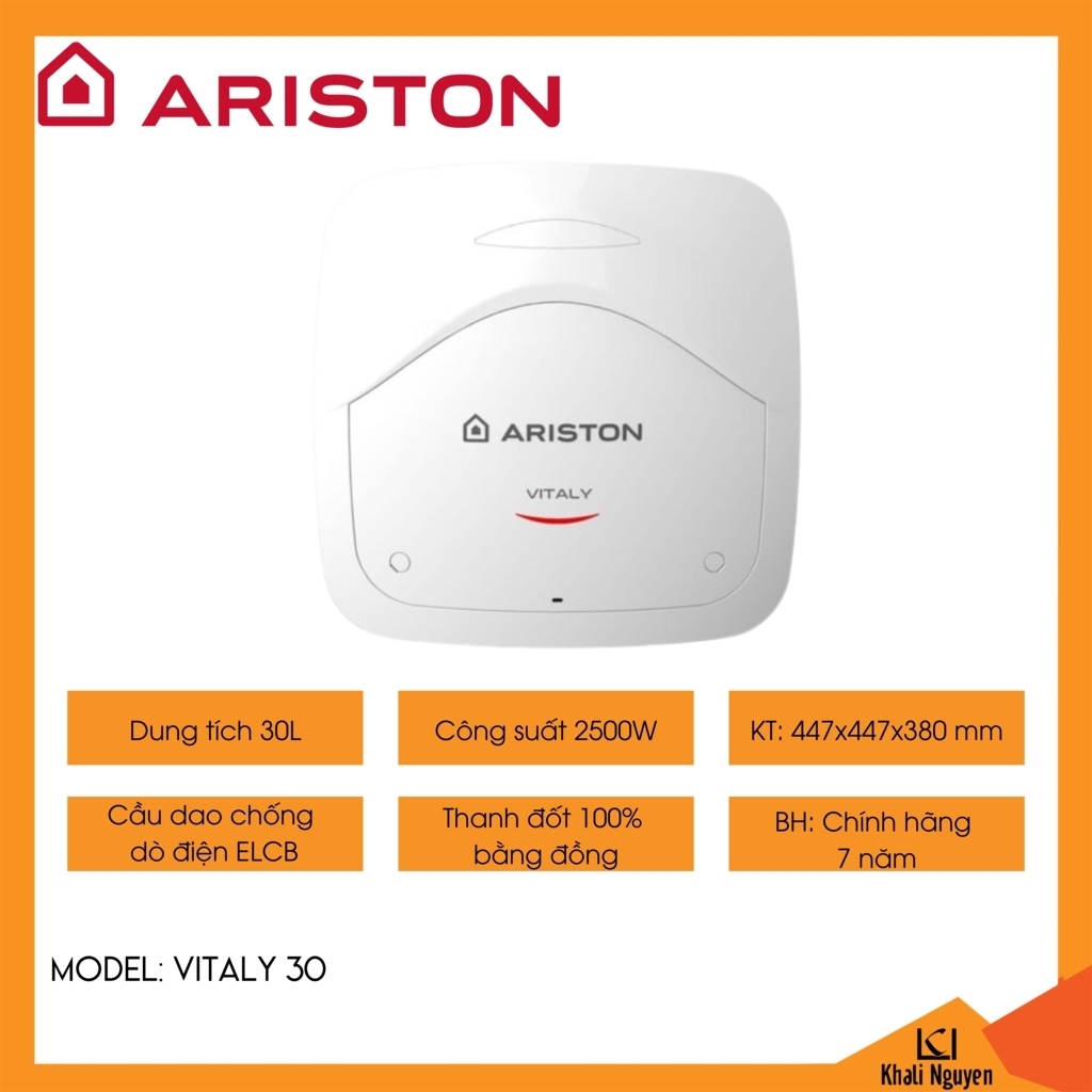 Bình nóng lạnh gián tiếp 30L Ariston VITALY 30