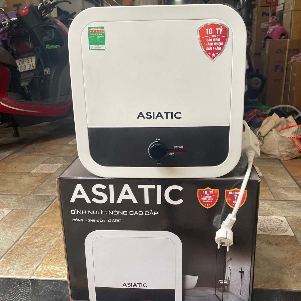 Bình nóng lạnh gián tiếp 15L Asiatic AV15 vuông - 1