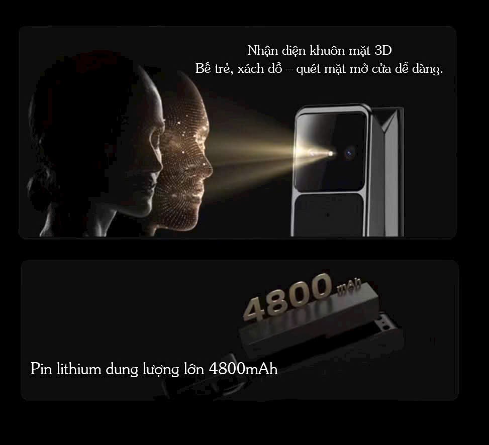 Khóa cửa thông minh Avolock AN-387 có pin dung lượng lớn