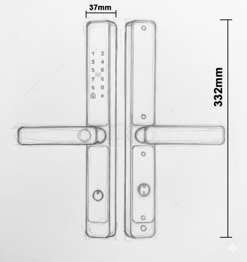 Bản vẽ khóa cửa thông minh Avolock AN 382