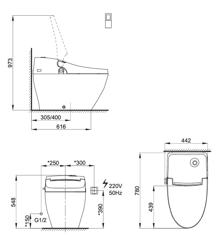 Bản Vẽ Bồn Cầu Axent E006-0131-T1