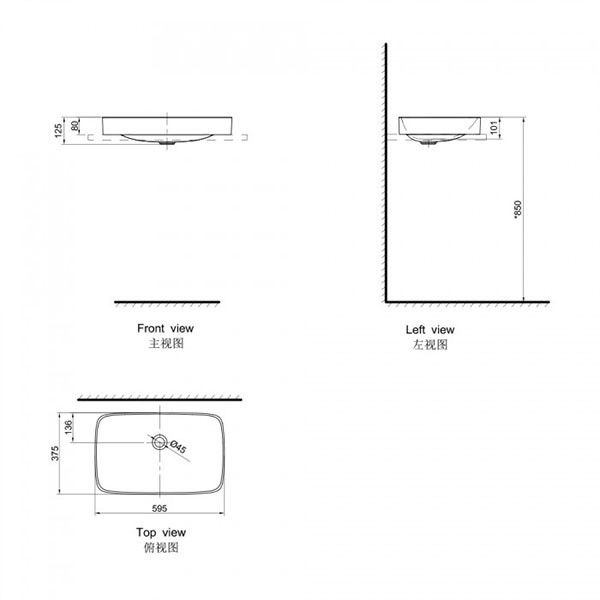 Bản Vẽ Chậu Lavabo AXENT GRACE L501-1101-T1