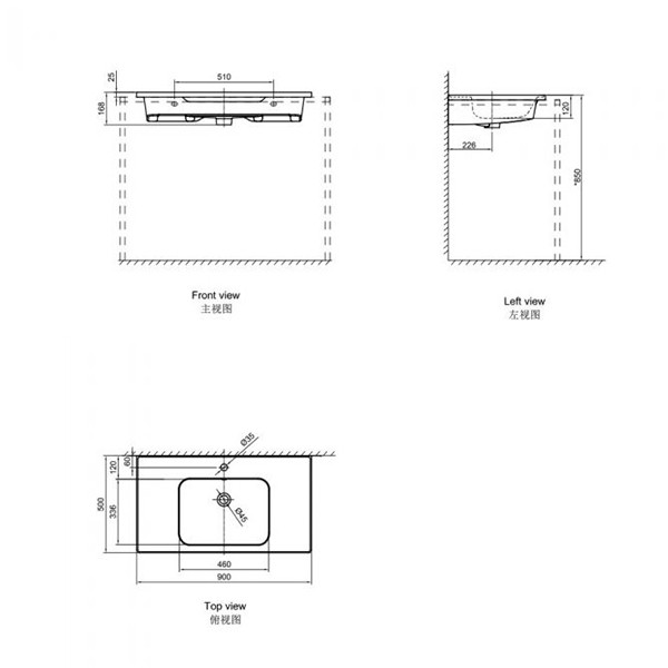 Bản Vẽ Chậu Lavabo AXENT HELVETIA L700-5201-T1