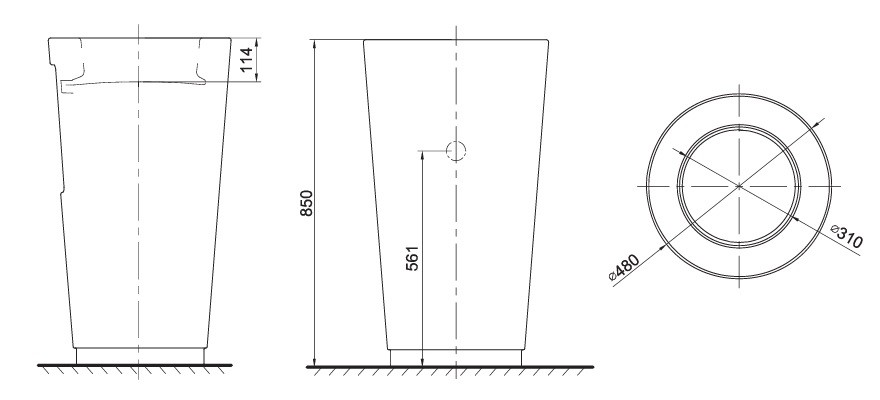 Bản Vẽ Chậu Lavabo AXENT ITALICA L710-9101-T1