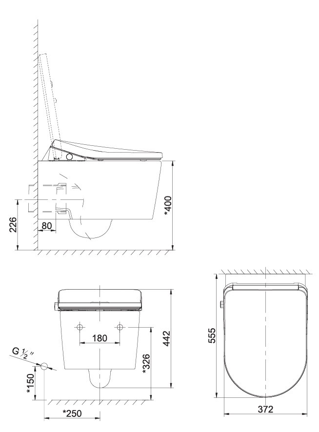 Bản Vẽ Bồn Cầu Thông Minh AXENT SPE0-0061-S1