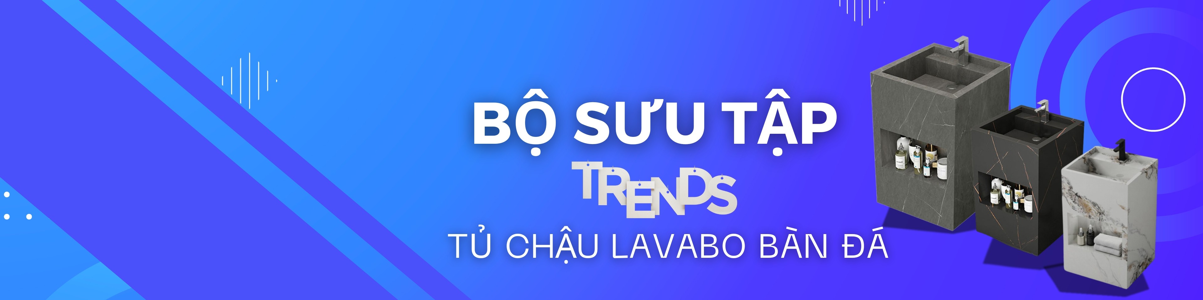 Bộ tủ chậu lavabo liền bàn đá