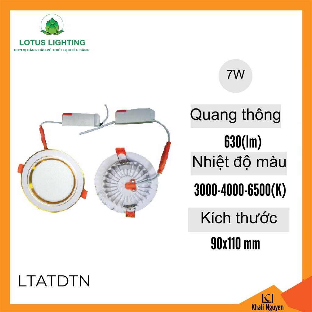 Đèn led âm trần đế tản nhiệt liền Lotus Lighting LTATDTN