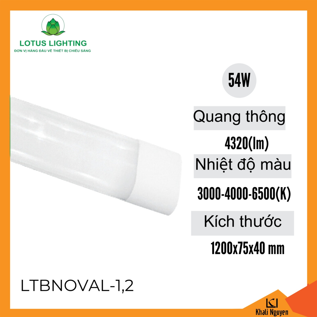 Đèn tuýp led bán nguyệt oval 75mm 54W Lotus Lighting LTBNOVAL-1,2