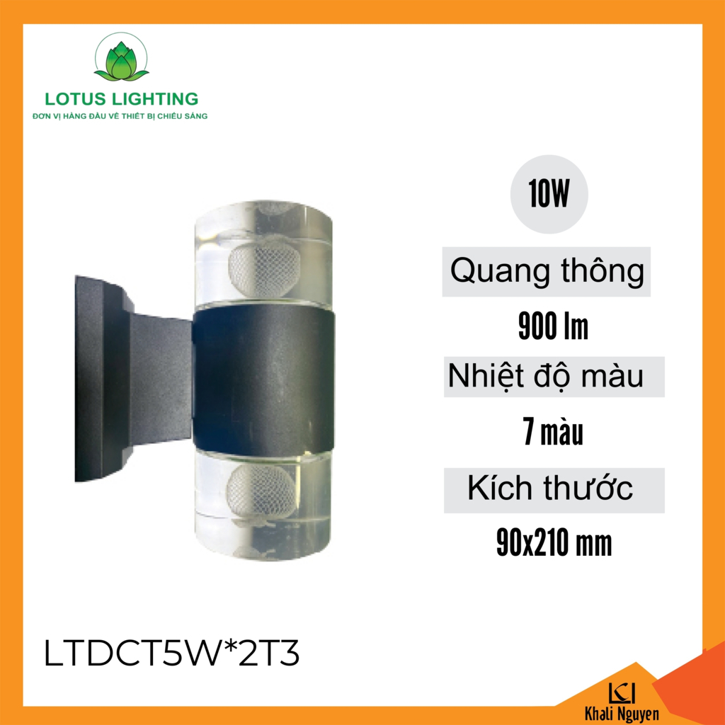 Đèn cầu thang 10W Lotus Lighting LTDCT5W*2T3