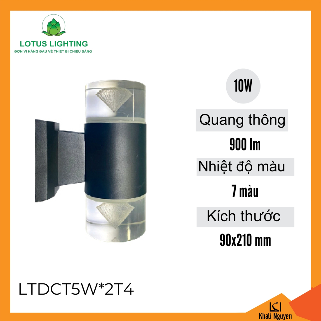 Đèn cầu thang 10W Lotus Lighting LTDCT5W*2T4