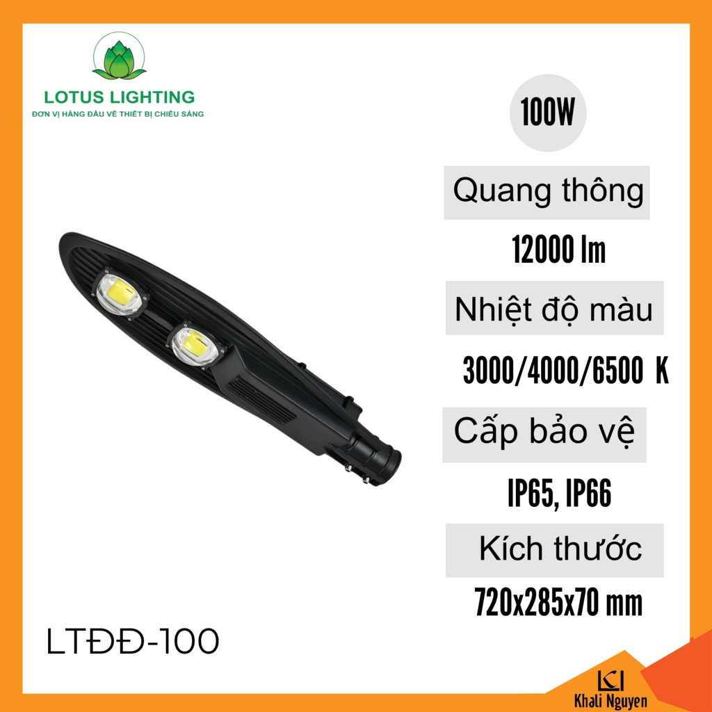 Đèn đường lá công 100W Lotus Lighting LTĐĐ-100