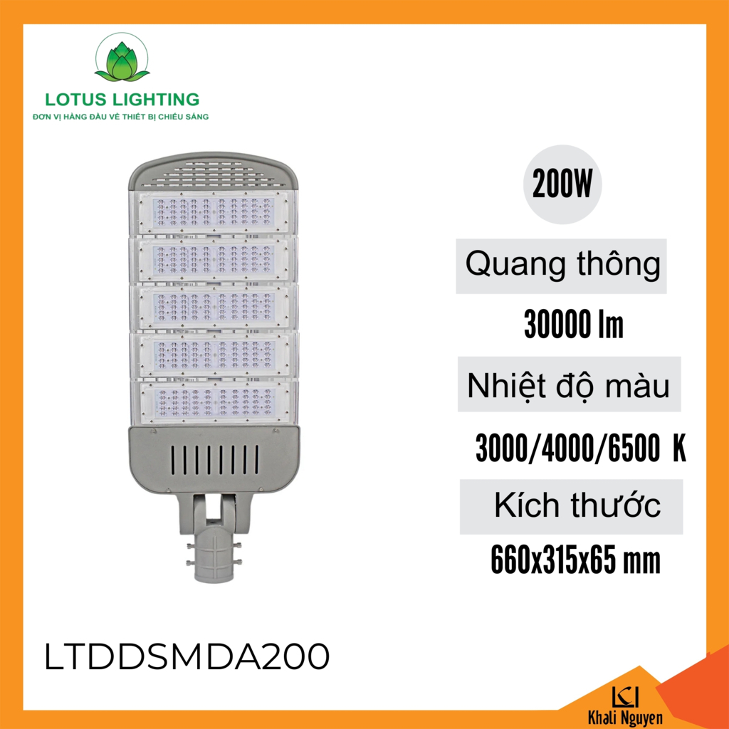 Đèn đường A 200W Lotus Lighting LTDDSMDA200