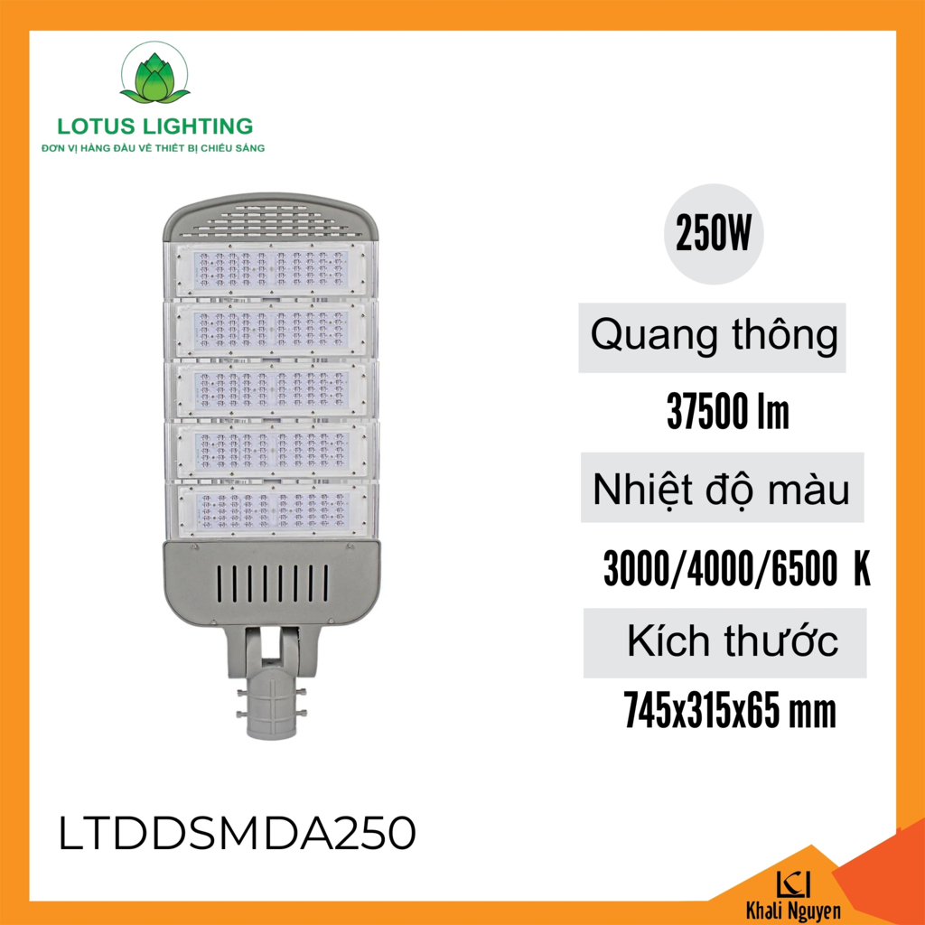 Đèn đường A 250W Lotus Lighting LTDDSMDA250