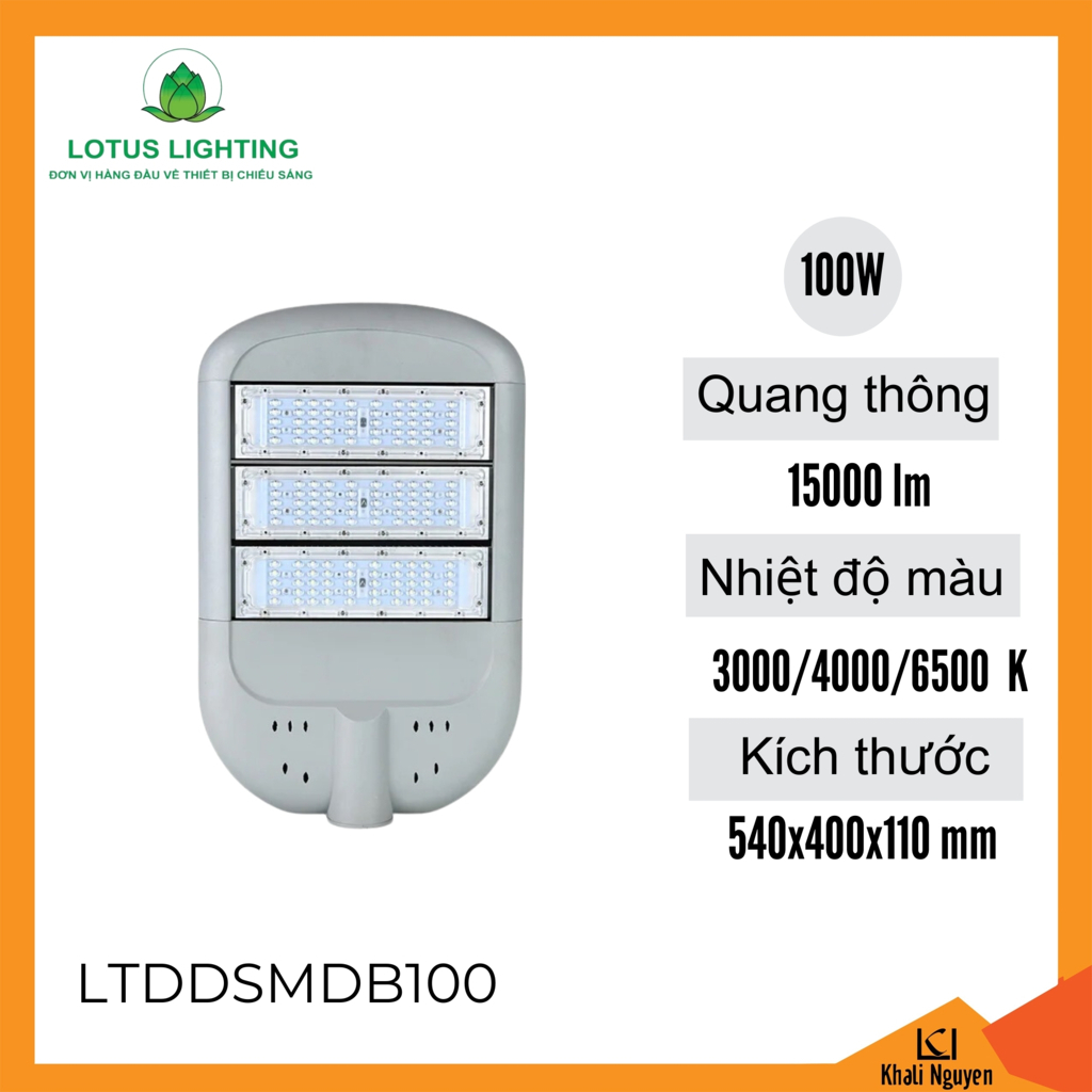 Đèn đường B 100W Lotus Lighting LTDDSMDB100