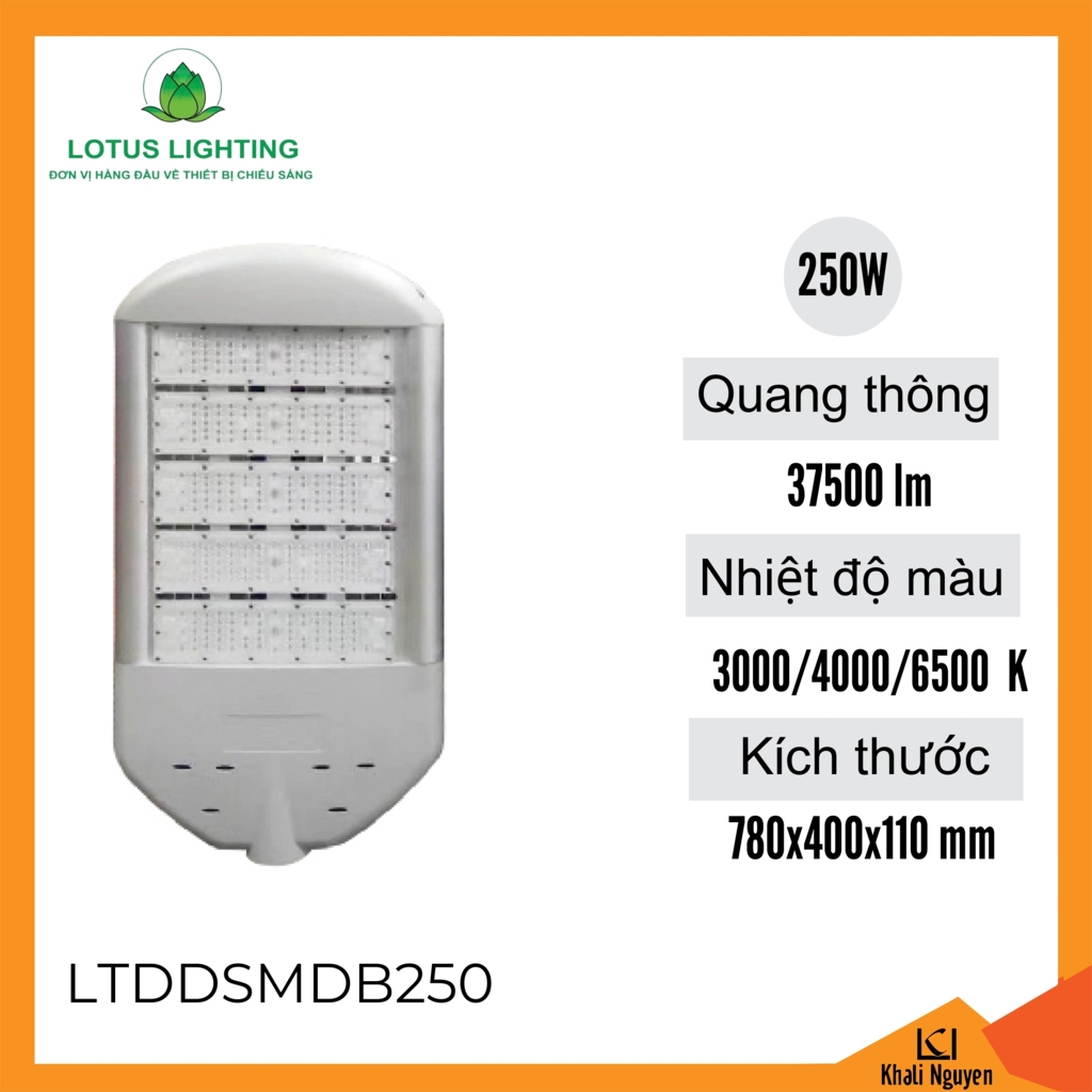 Đèn đường B 250W Lotus Lighting LTDDSMDB250