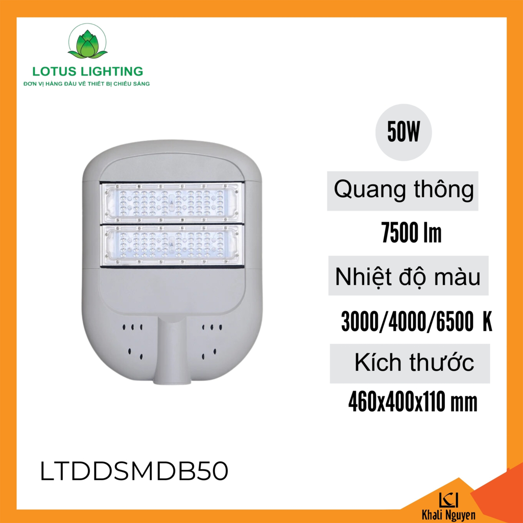 Đèn đường B 50W Lotus Lighting LTDDSMDB50