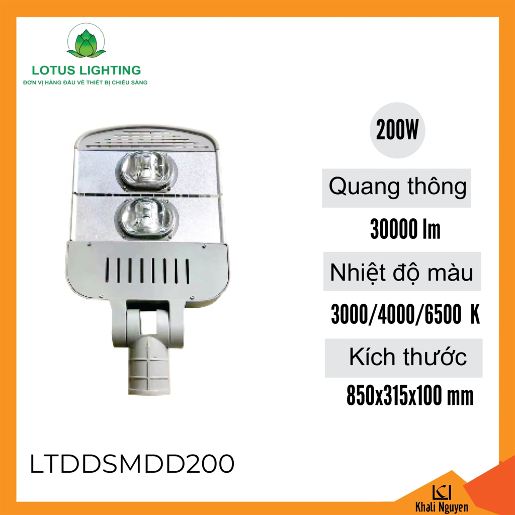 Đèn đường D 200W Lotus Lighting LTDDSMDD200