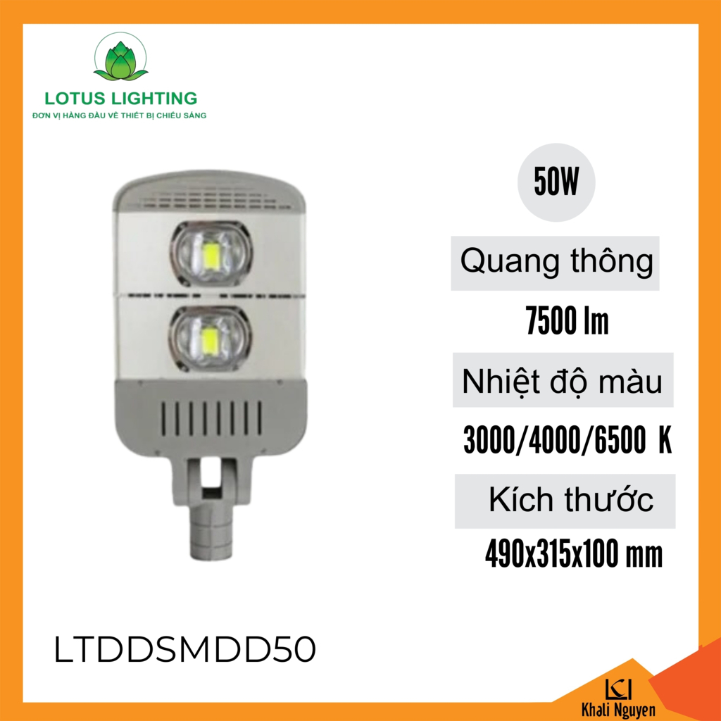 Đèn đường D 50W Lotus Lighting LTDDSMDD50