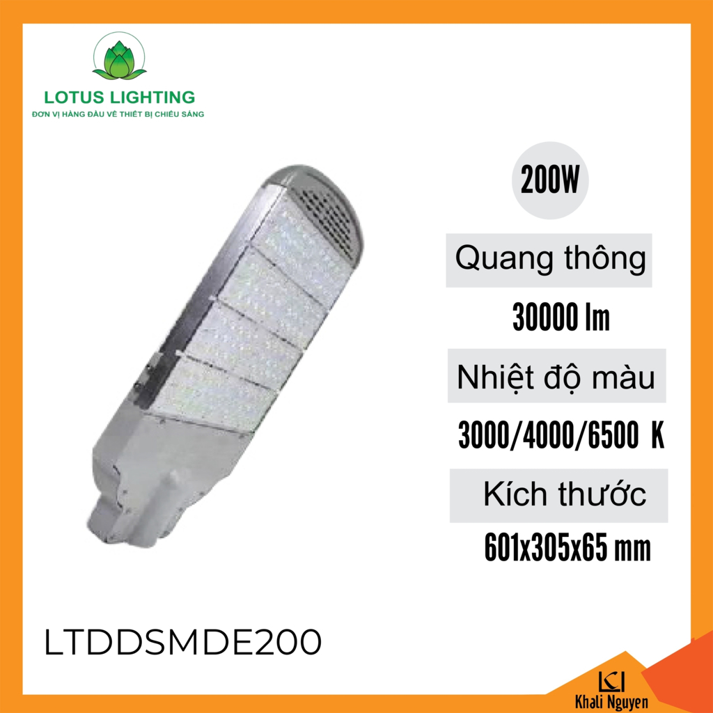 Đèn đường E 200W Lotus Lighting LTDDSMDE200