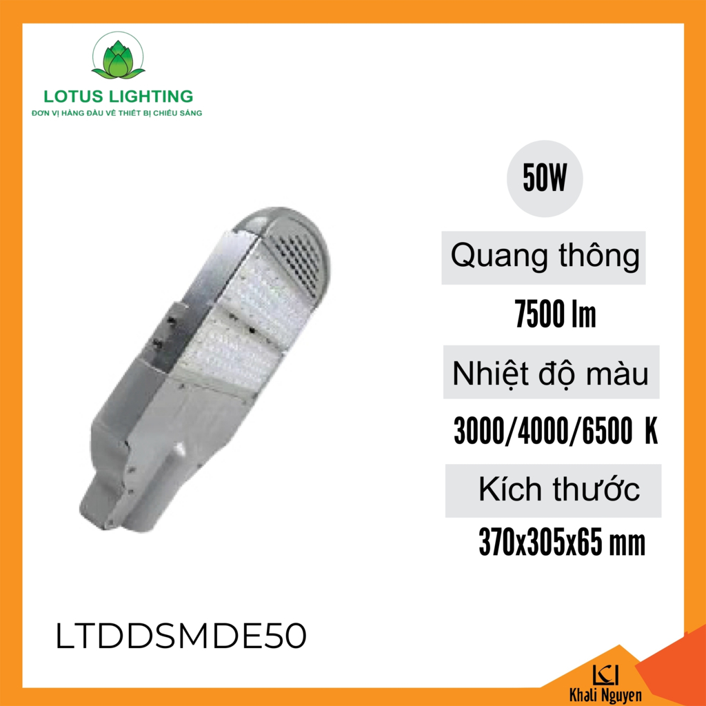 Đèn đường E 50W Lotus Lighting LTDDSMDE50