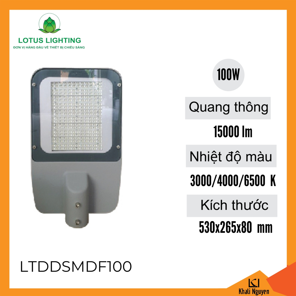 Đèn đường F 100W Lotus Lighting LTDDSMDF100