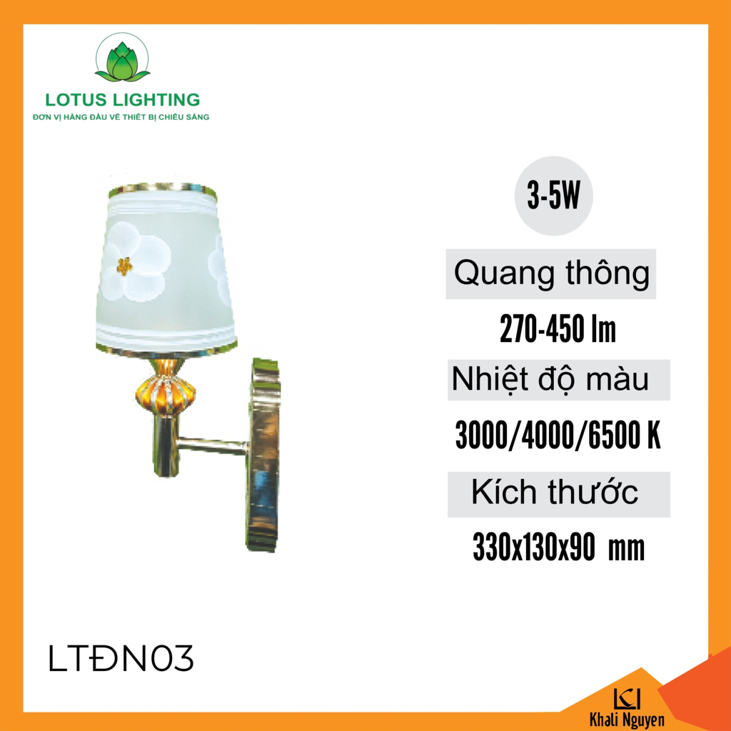 Đèn ngủ treo tường Lotus Lighting LTĐN03