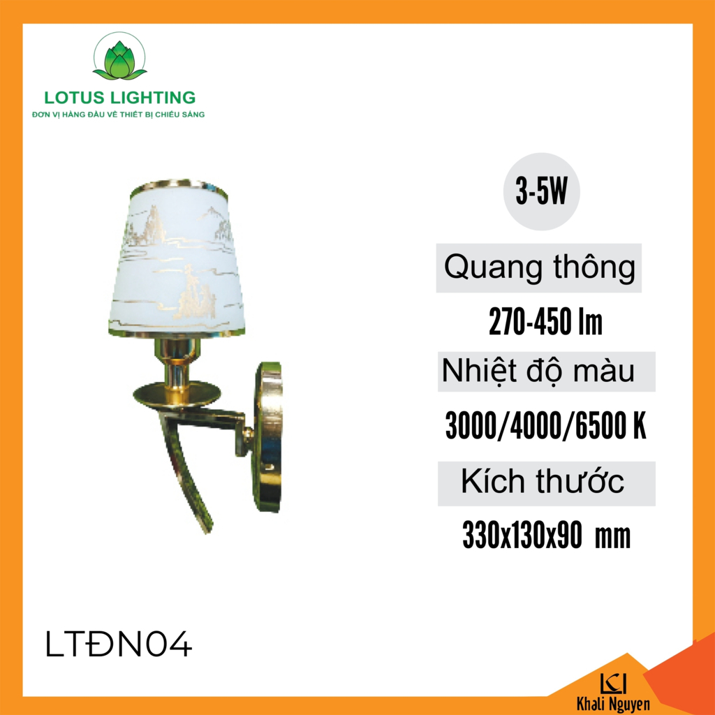 Đèn ngủ treo tường Lotus Lighting LTĐN04