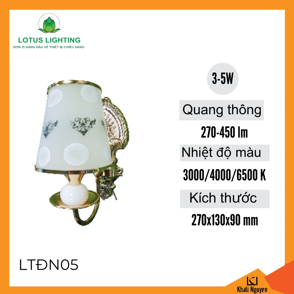 Đèn ngủ treo tường Lotus Lighting LTĐN05