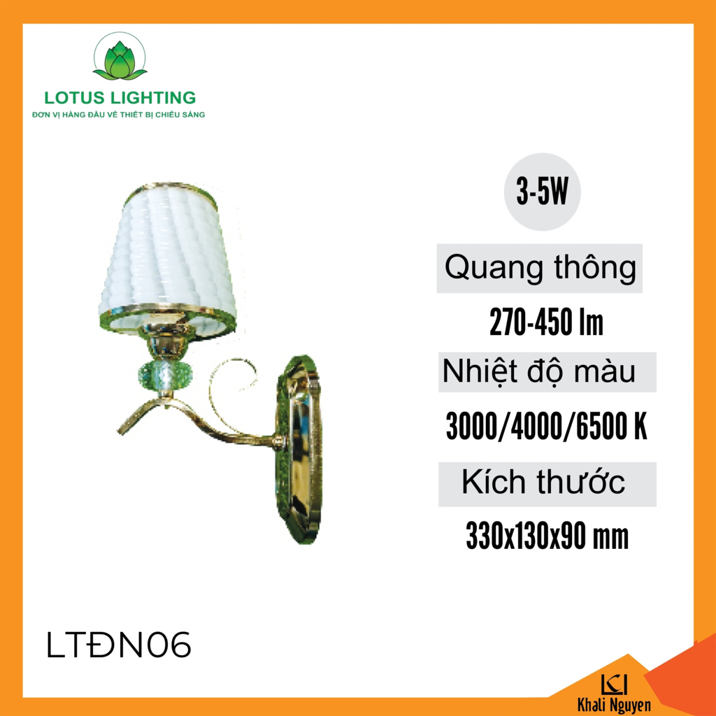 Đèn ngủ treo tường Lotus Lighting LTĐN06