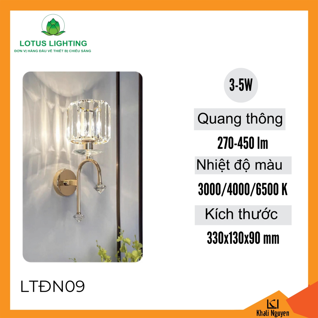 Đèn ngủ treo tường Lotus Lighting LTĐN09