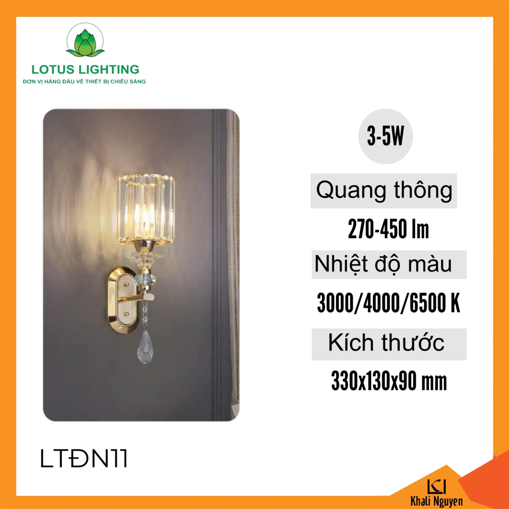 Đèn ngủ treo tường Lotus Lighting LTĐN11