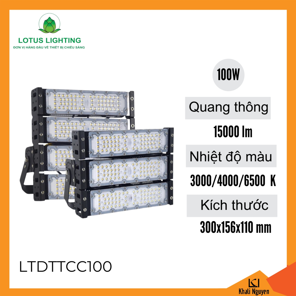 Đèn pha thể thao cao cấp 100W Lotus Lighting LTDTTCC100