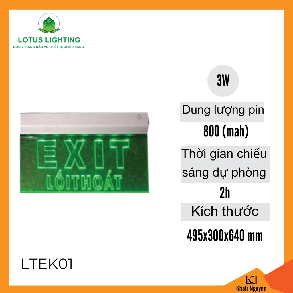 Đèn chỉ dẫn Acrylic 3W Lotus Lighting LTEK01