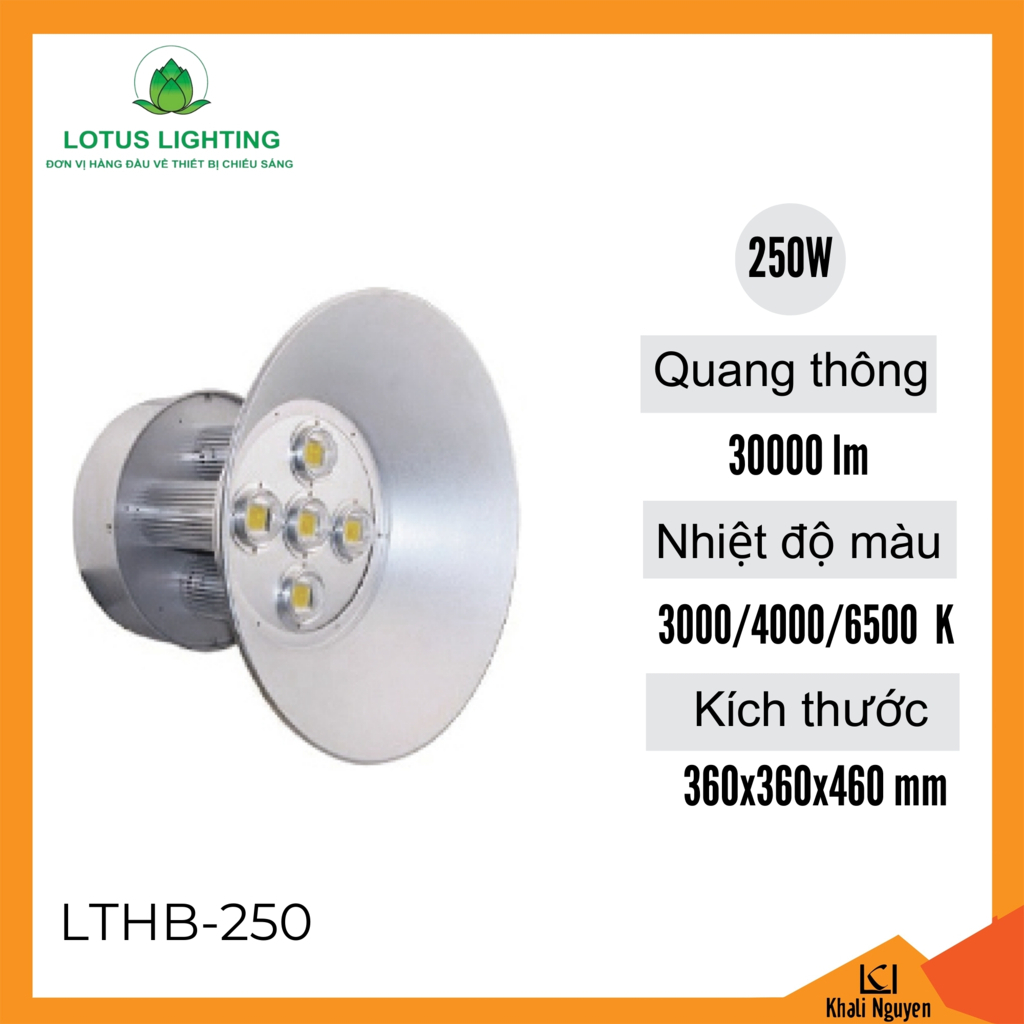 Đèn nhà xưởng Highbay 250W Lotus Lighting LTHB-250