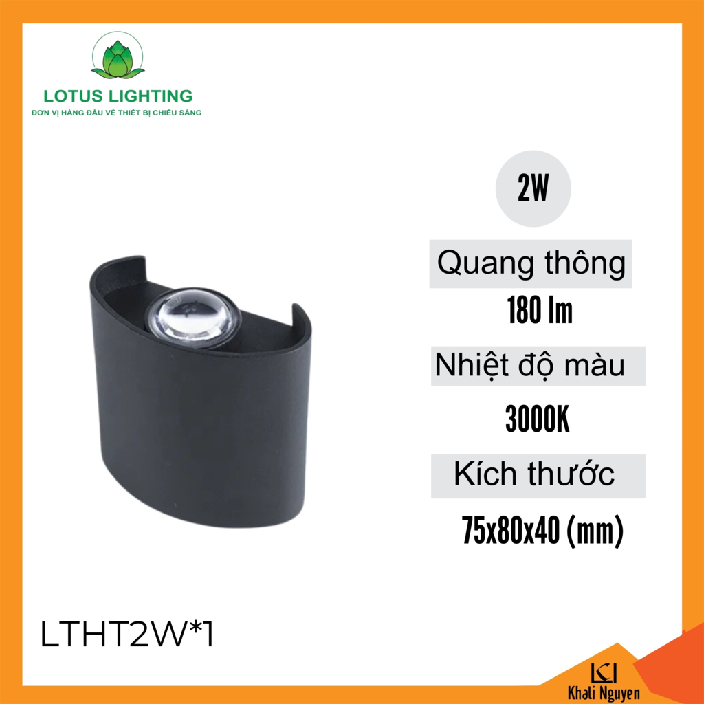 Đèn hắt tường 2W Lotus Lighting LTHT2W*1