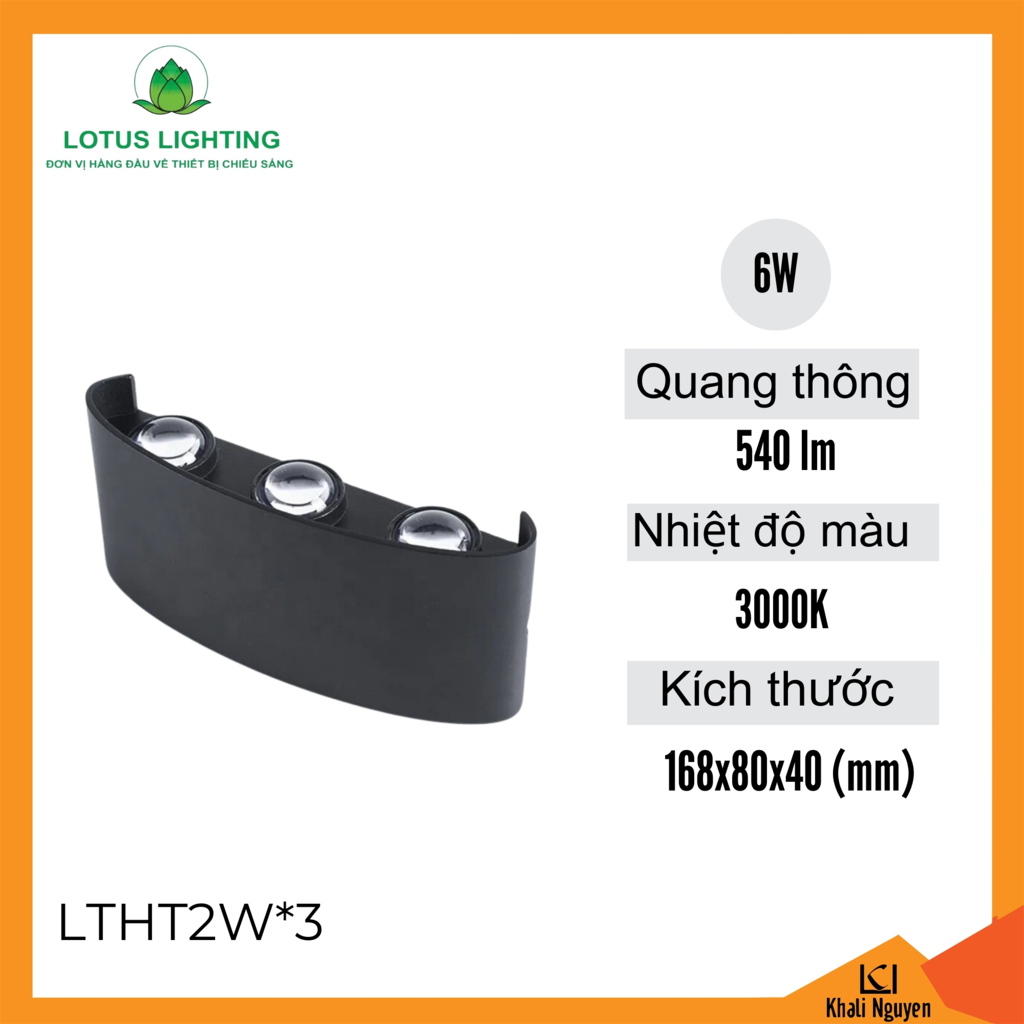 Đèn hắt tường 3W Lotus Lighting LTHT2W*3