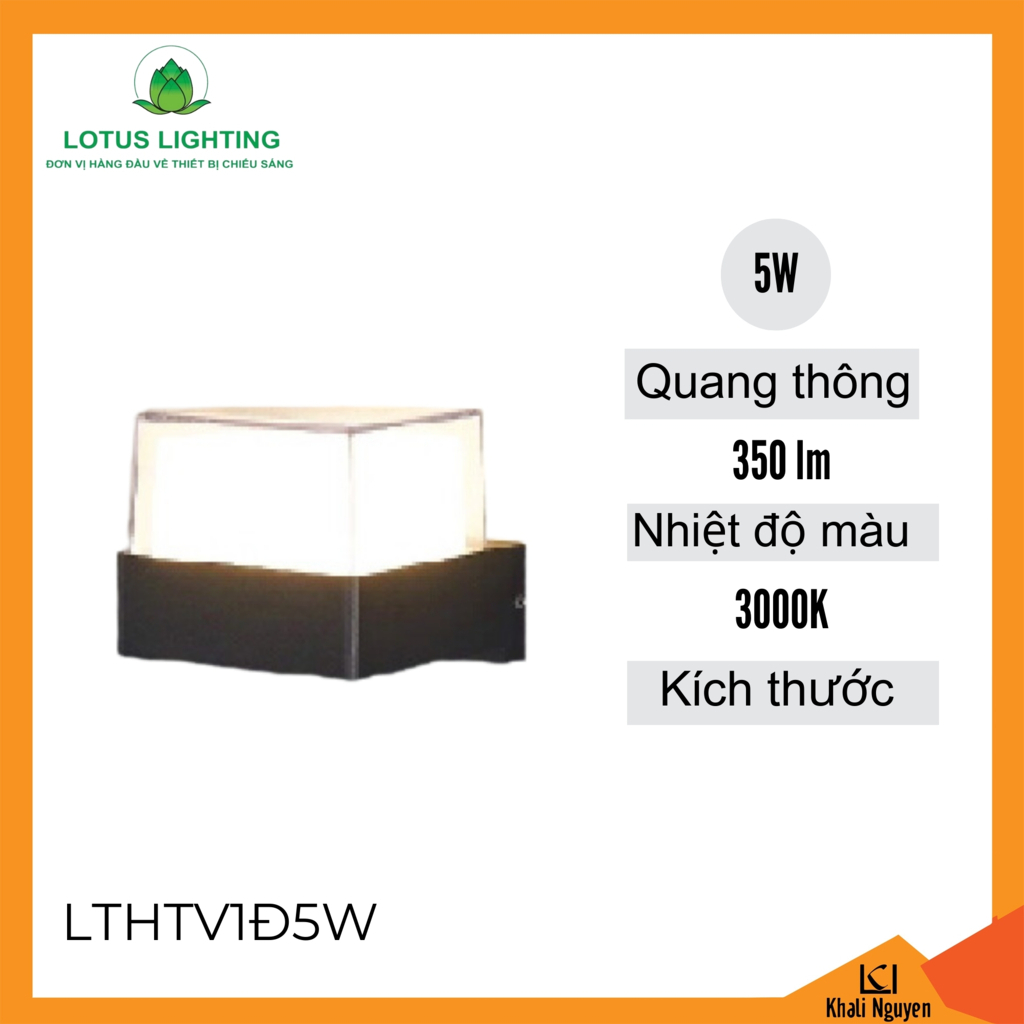 Đèn hắt tường 5W Lotus Lighting LTHTV1Đ5W