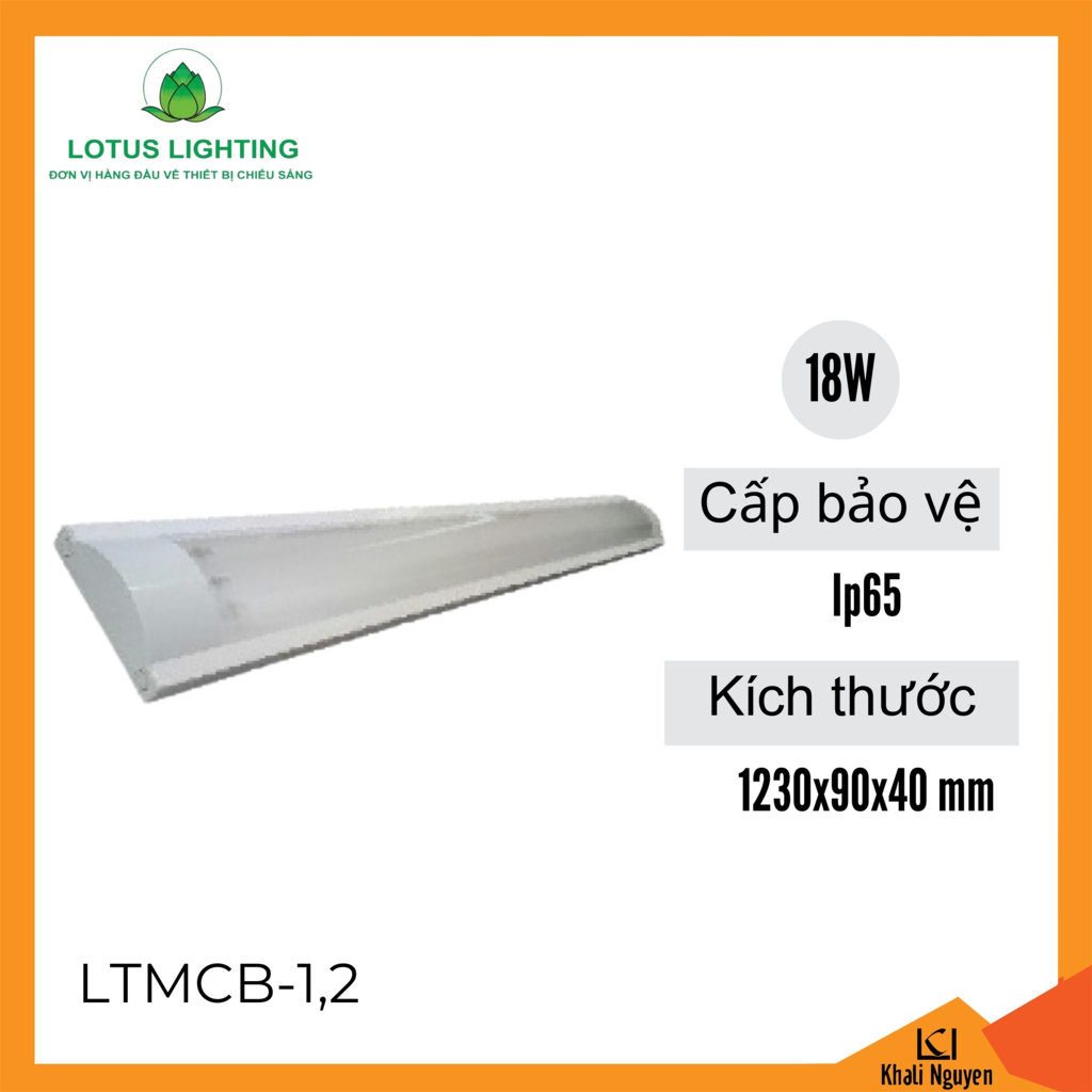 Máng tuýp chống bụi 18W Lotus Lighting LTMCB-1,2