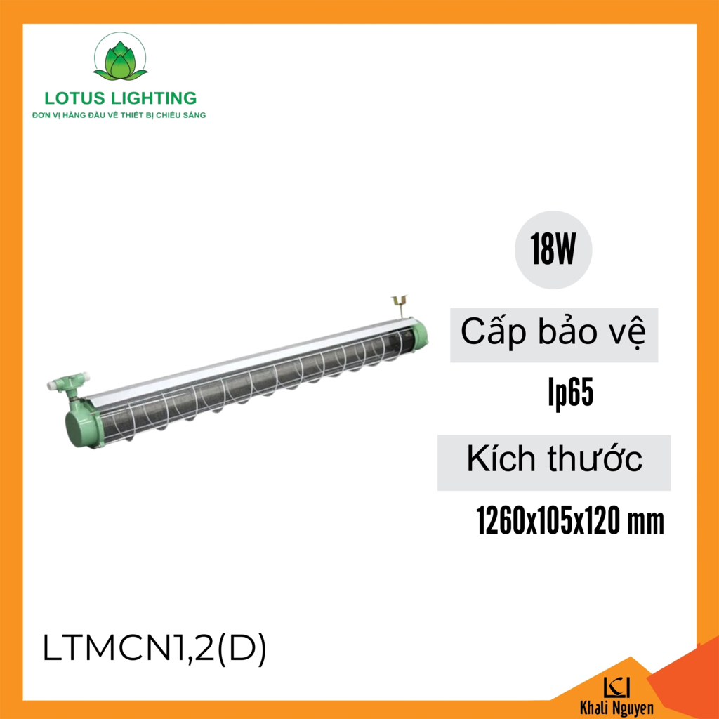 Đèn chống nổ đơn 18W Lotus Lighting LTMCN1,2m