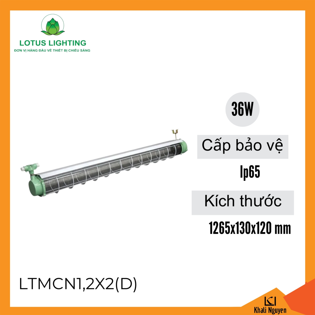 Đèn chống nổ đơn 36W Lotus Lighting LTMCN1,2x2(D)