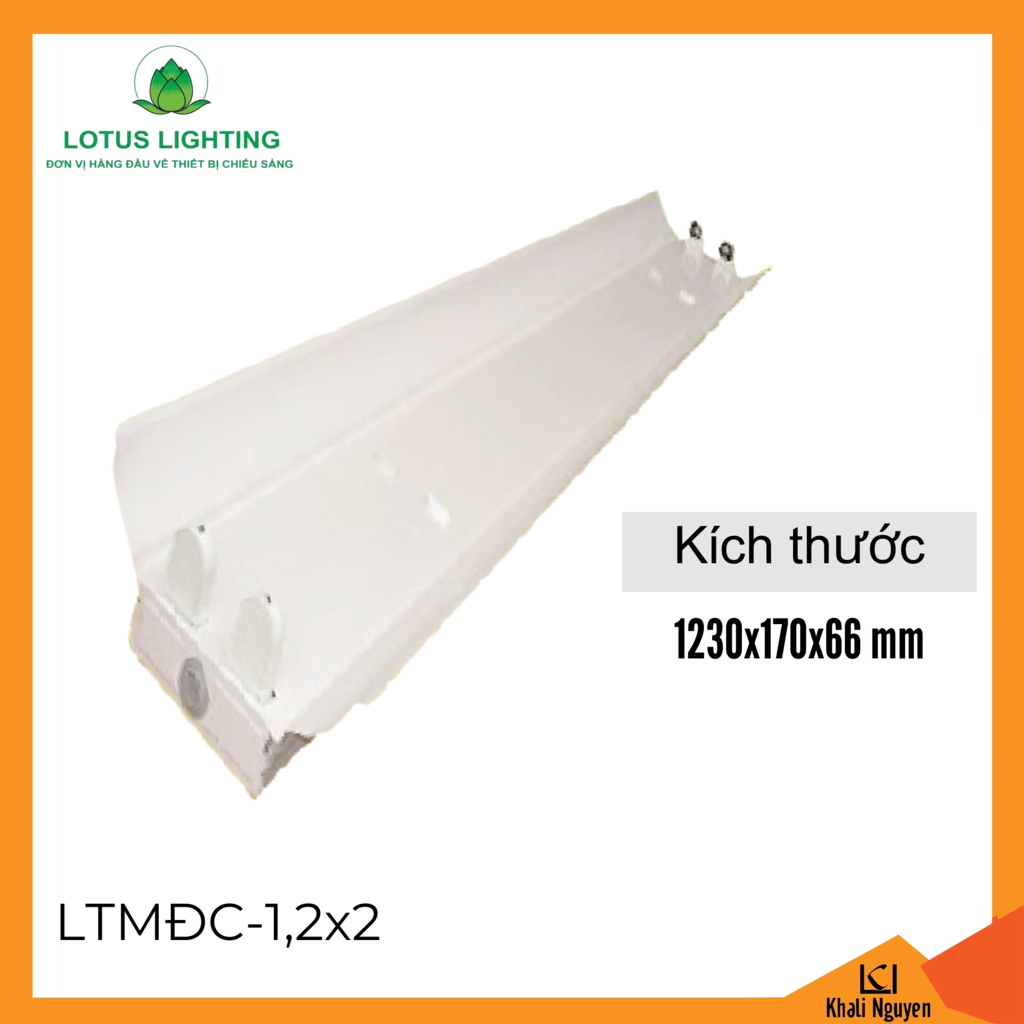 Máng tuýp đôi chóa sơn tĩnh điện Lotus Lighting LTMĐC-1,2x2