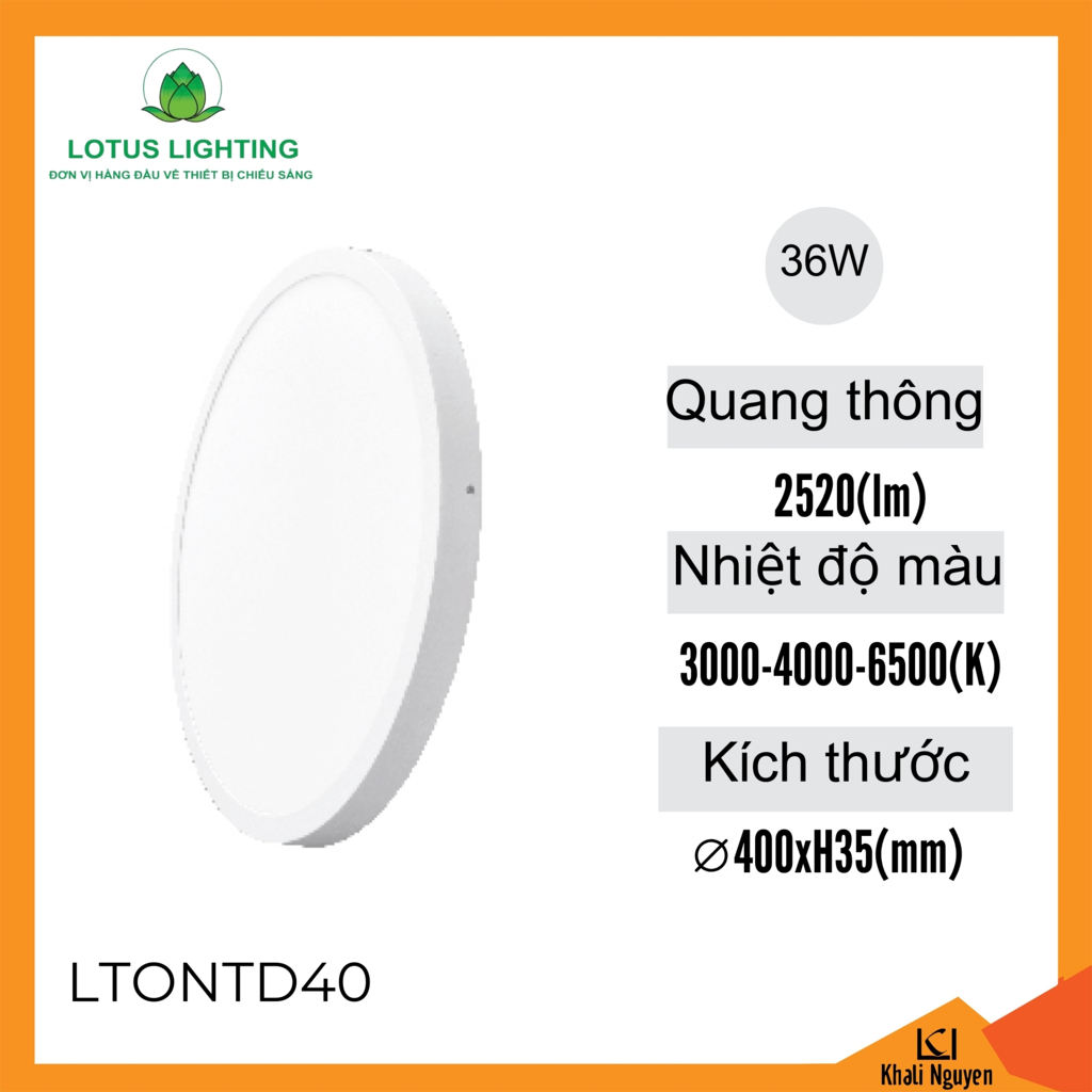 Đè led ốp nổi tròn 36W Lotus Lighting LTONTD40