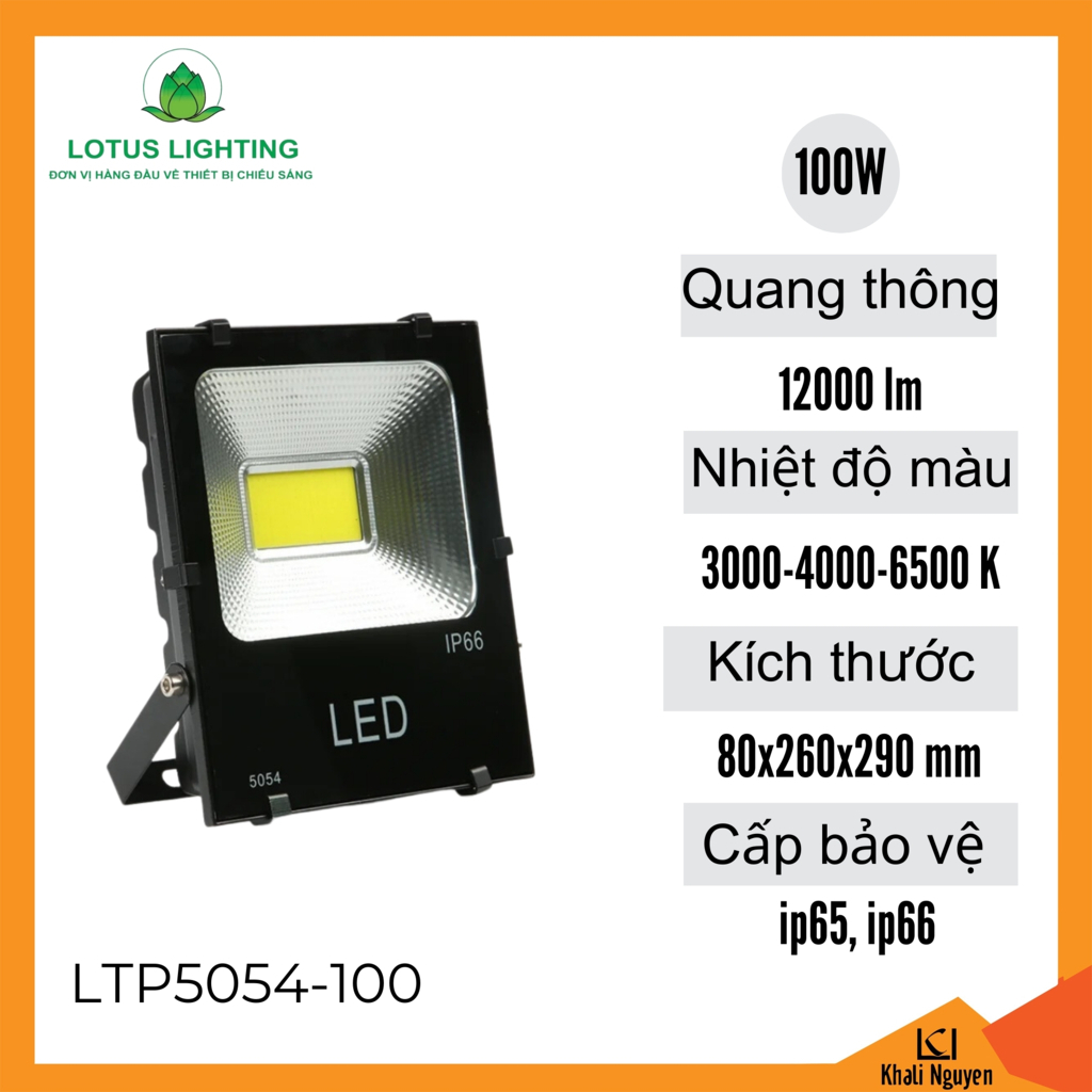 Đèn pha 5054 100W Lotus Lighting LTP5054-100