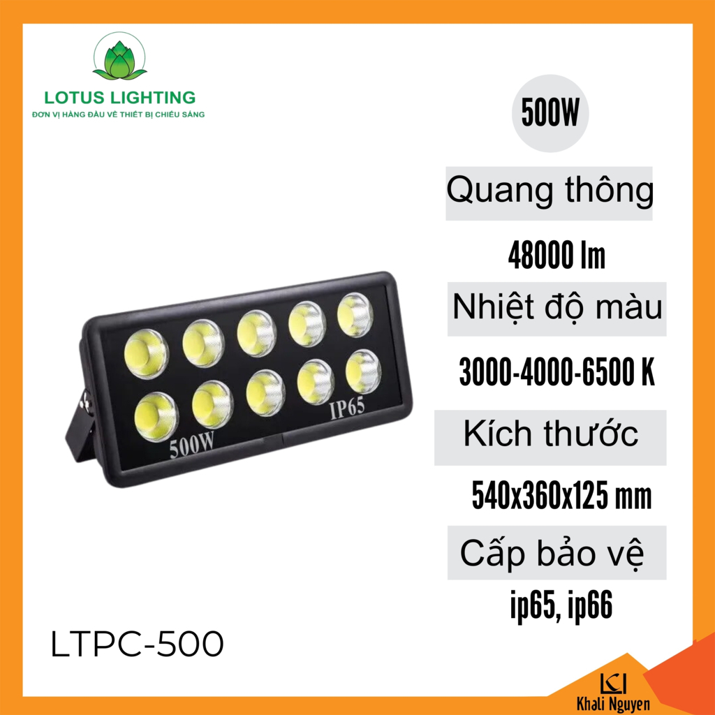 Đèn pha cốc 500W Lotus Lighting LTPC-500