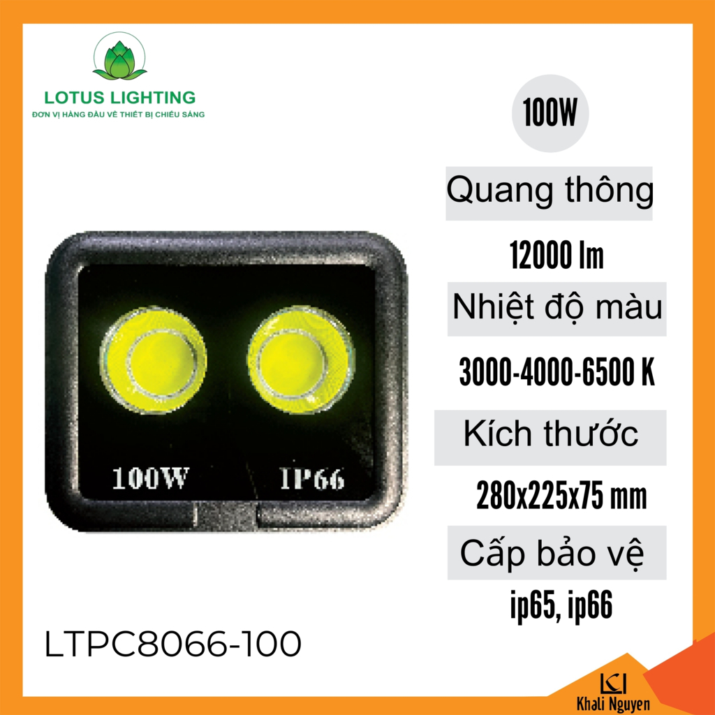 Đèn pha 8066 100W Lotus Lighting LTPC8066-100