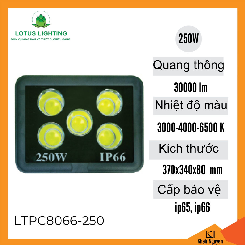 Đèn pha 8066 250W Lotus Lighting LTPC8066-250